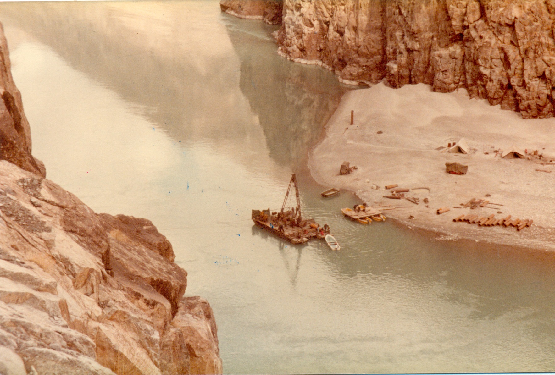 Bhasha Dam Offshore Drilling to Establish Bedrock 1984